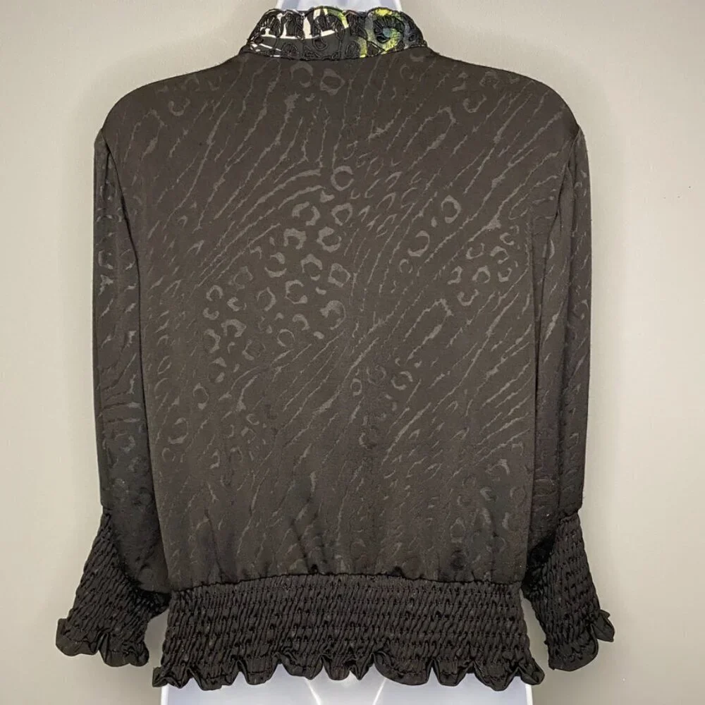 VTG Alberto Makali Artsy‎ Leopard Rainbow Zip Lightweight Jacket Womens Sz M